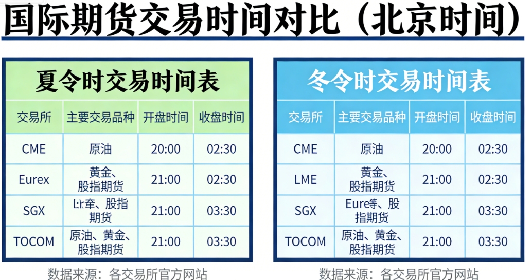 国际期货交易时间几点到几点钟?全球主要品种时段全解析