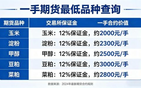一手期货哪个品种最低 2026 低门槛品种全盘点与实操指南