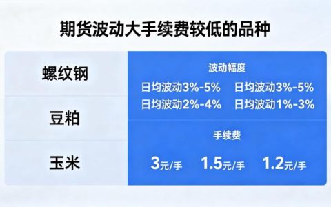 期货波动大手续费较低的品种 2026 年最新推荐