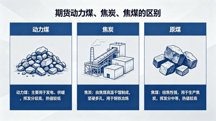 期货动力煤焦炭焦煤的区别 2026 年品种对比详解