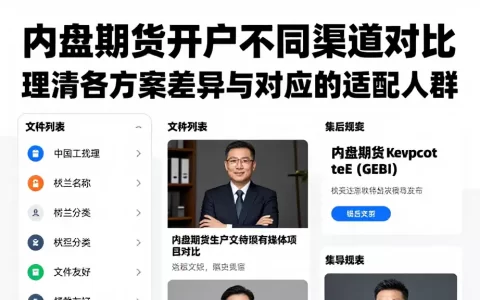 内盘期货开户不同渠道对比理清各方案差异与对应的适配人群