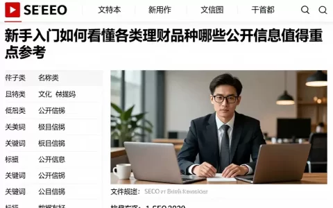 新手入门如何看懂各类理财品种哪些公开信息值得重点参考